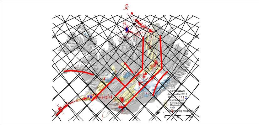 Volcanic Zones - map from Páll Einarsson - inserted polygons